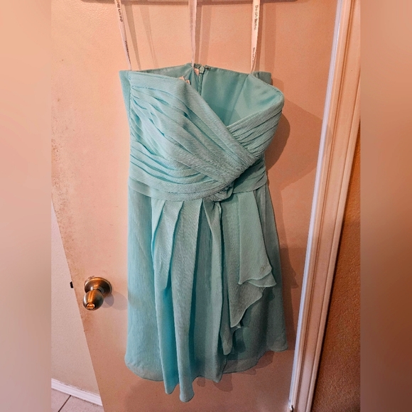 David's Bridal Turquoise Size 4 Bridesmaid Dress - Picture 1 of 3
